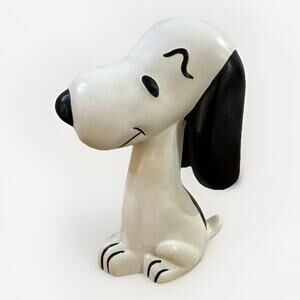 Vintage Peanuts Snoopy Ceramic Figurine 7.5" Tall Hand Painted Collectible 1970s